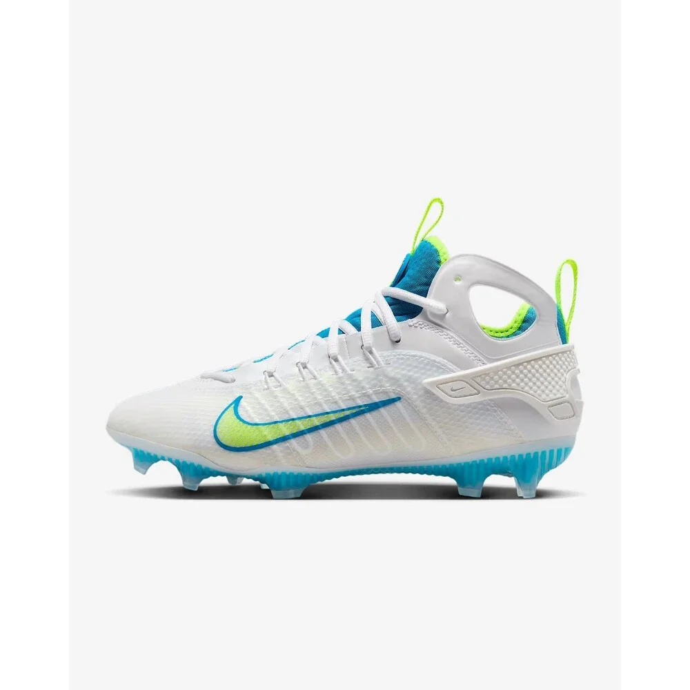 Nike Huarache 9 Elite Mid LAX SE White Blue Volt FV6149-100 Men's Size 10